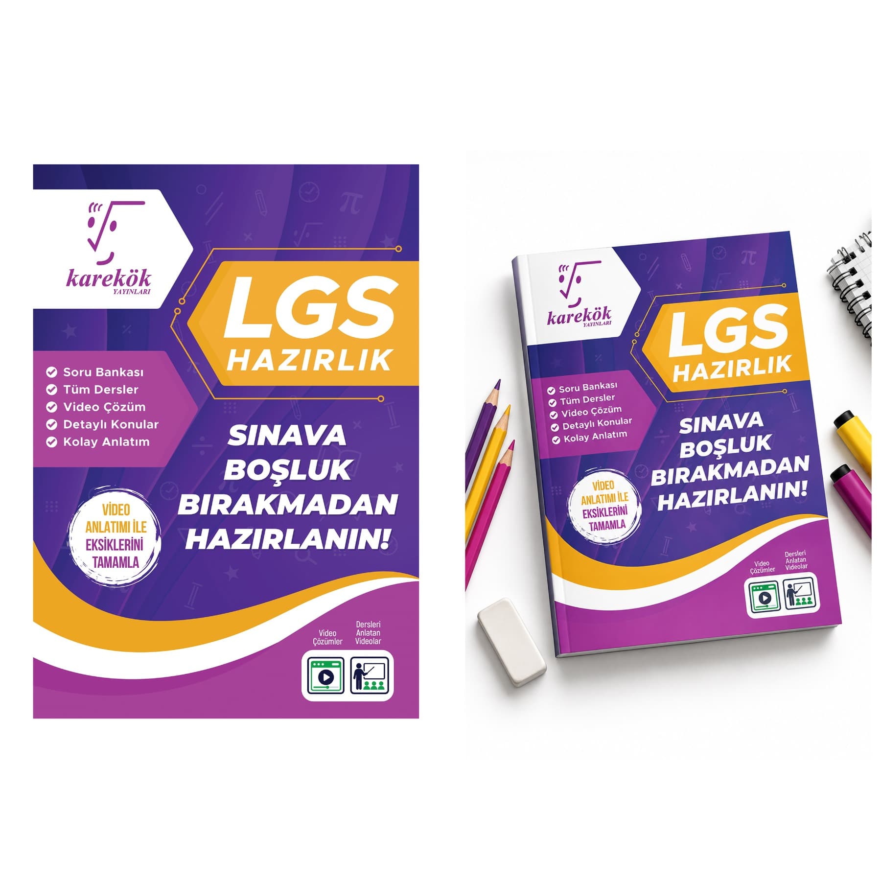 TYT, AYT ve LGS Soru Bankası Serileri Kapak Tasarımı — Kitap / Dergi Kapağı #24