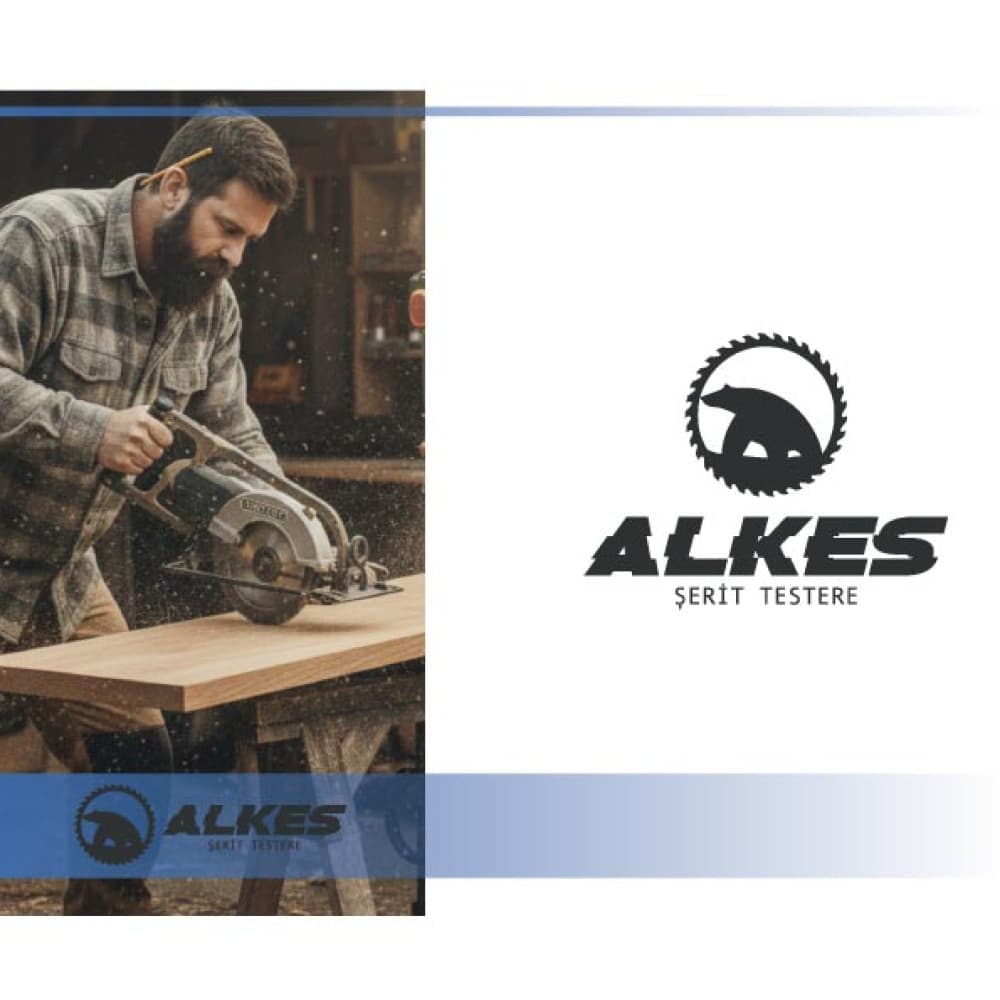 ALKES Şerit Testere Bıçağı Logo Tasarımı — Kesici & Delici Uçlar Üretim & Satış — Logo Tasarım #128