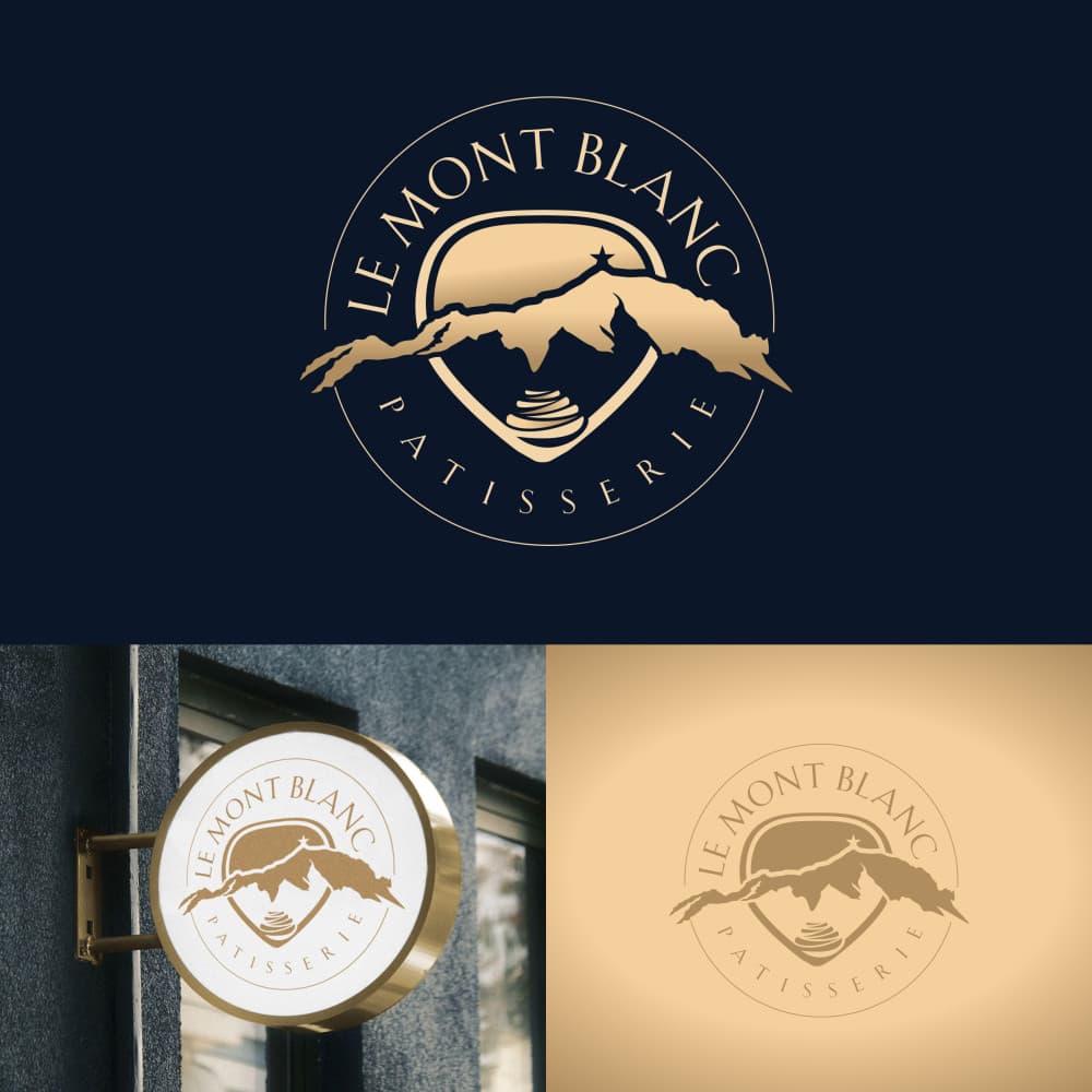 Le Mont Blanc – Premium Fransız Pastane Logo Tasarımı — Cafe & Pastane — Logo ve Tabela Tasarımı #63