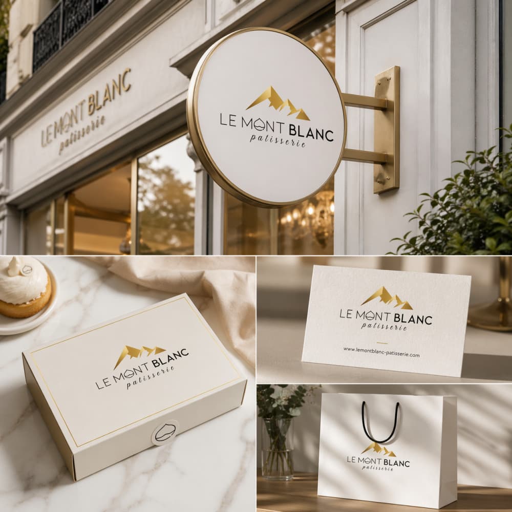 Le Mont Blanc – Premium Fransız Pastane Logo Tasarımı — Cafe & Pastane — Logo ve Tabela Tasarımı #70