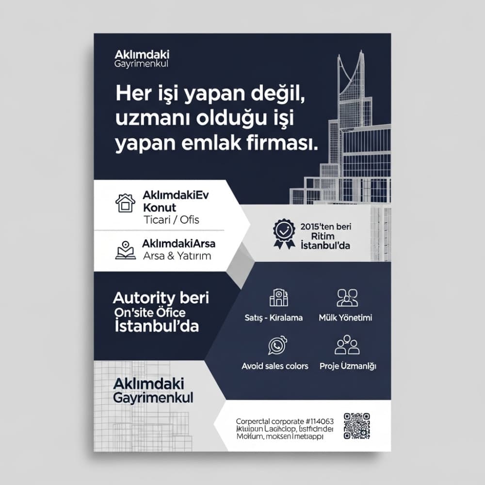 ASANSÖR İÇİ REKLAM PANOSUNDA KULLANACAĞIM — Gayrimenkul / Emlak — Afiş Tasarımı #16
