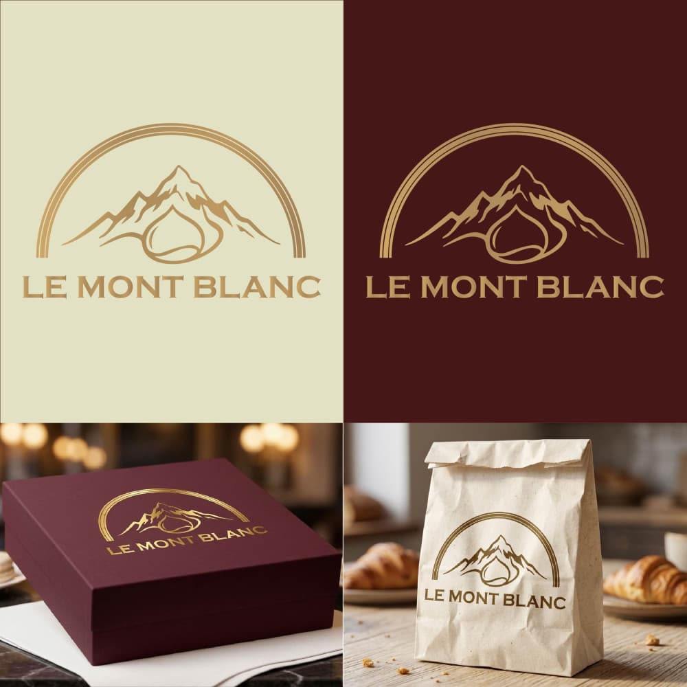 Le Mont Blanc – Premium Fransız Pastane Logo Tasarımı — Cafe & Pastane — Logo ve Tabela Tasarımı #20