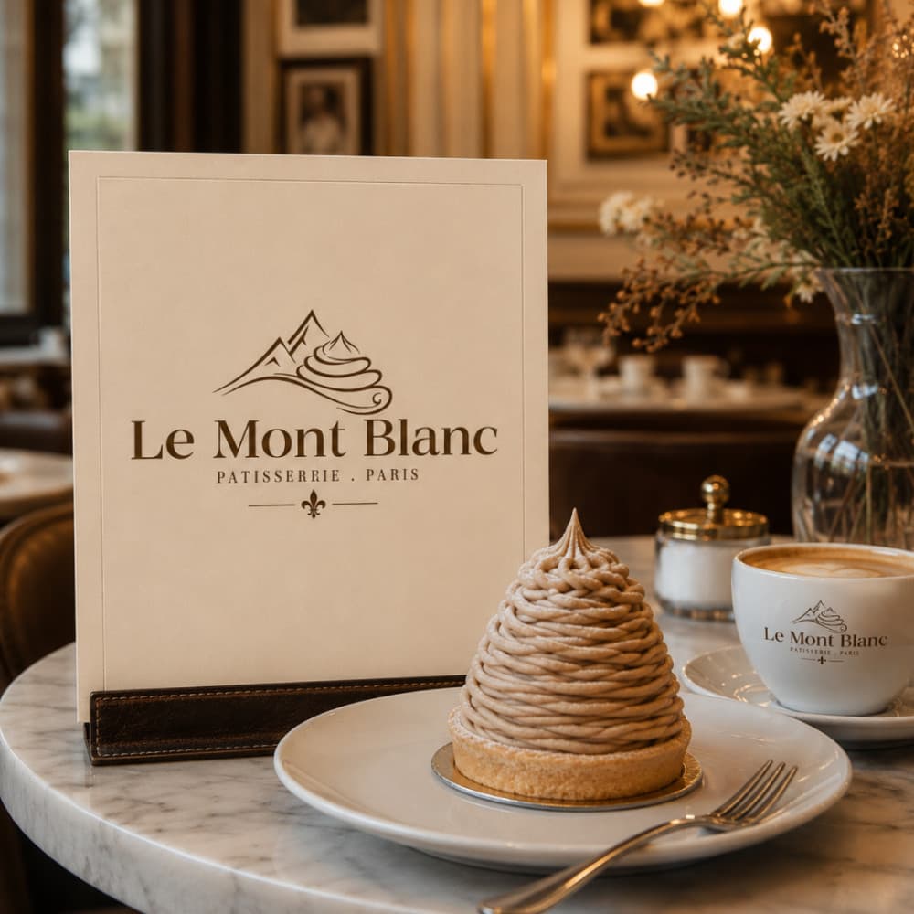 Le Mont Blanc – Premium Fransız Pastane Logo Tasarımı — Cafe & Pastane — Logo ve Tabela Tasarımı #148