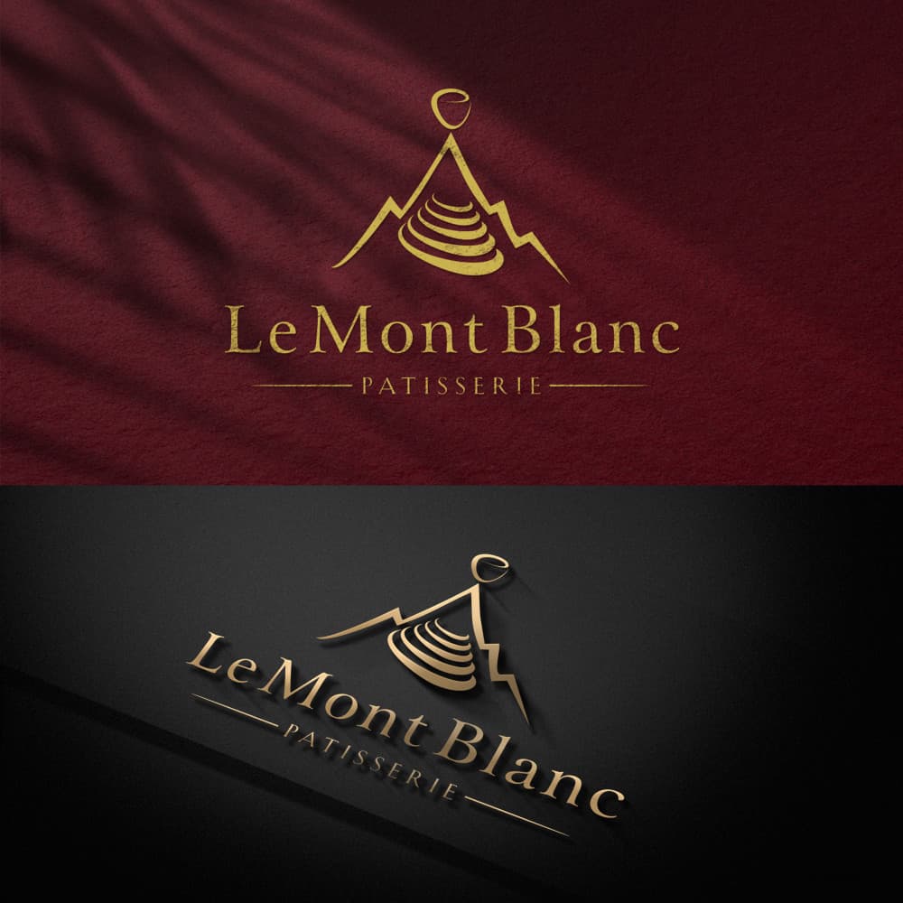 Le Mont Blanc – Premium Fransız Pastane Logo Tasarımı — Cafe & Pastane — Logo ve Tabela Tasarımı #198