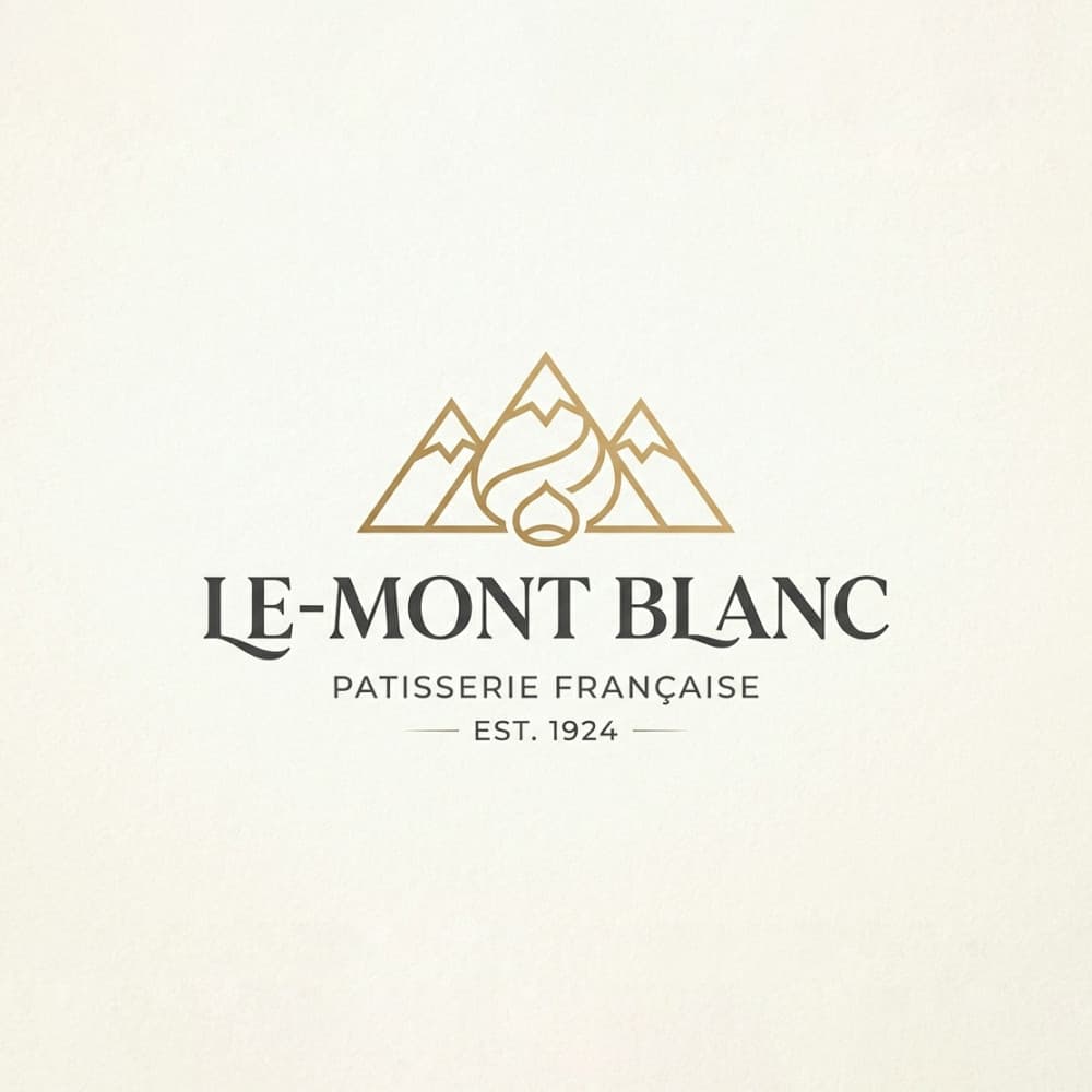 Le Mont Blanc – Premium Fransız Pastane Logo Tasarımı — Cafe & Pastane — Logo ve Tabela Tasarımı #128