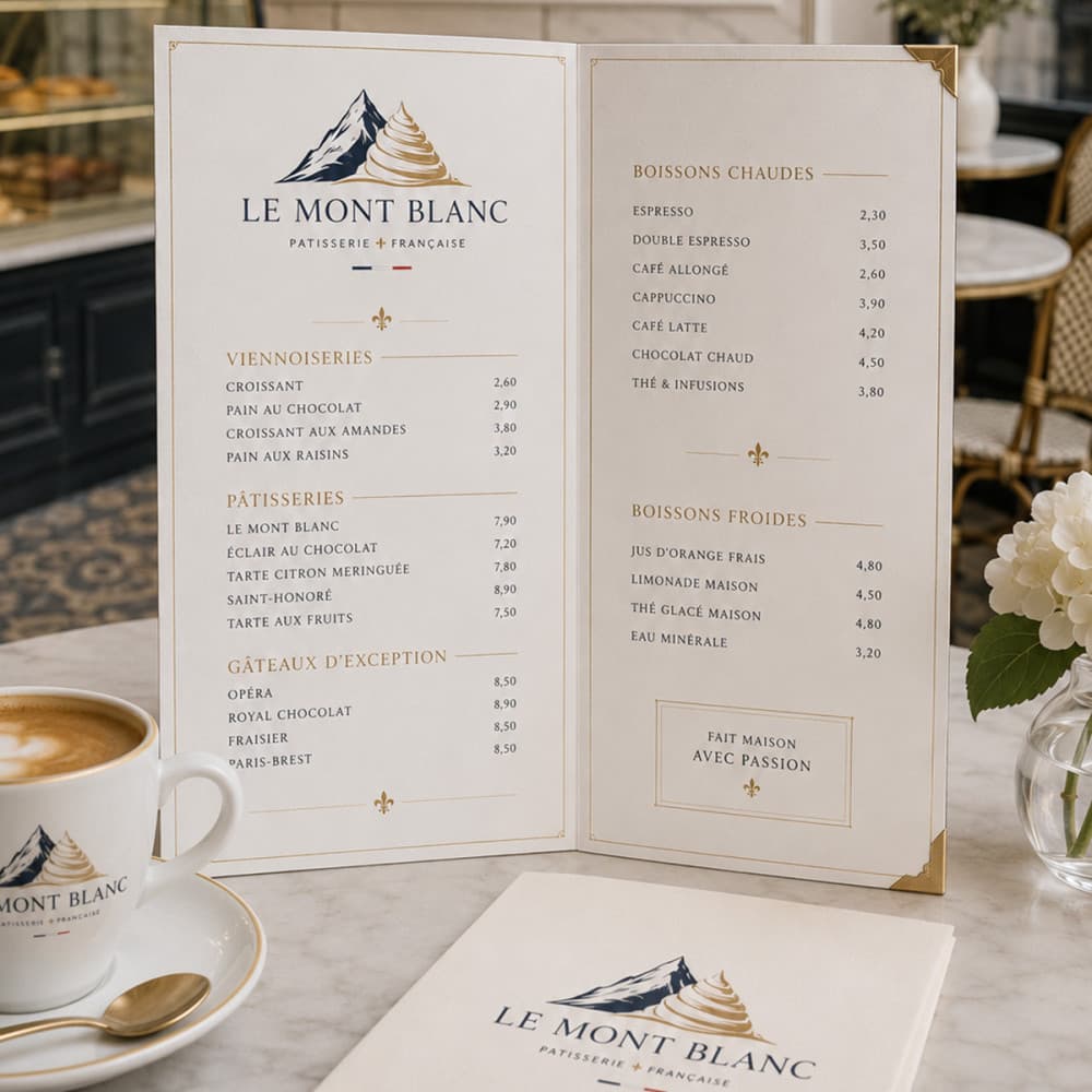 Le Mont Blanc – Premium Fransız Pastane Logo Tasarımı — Cafe & Pastane — Logo ve Tabela Tasarımı #153