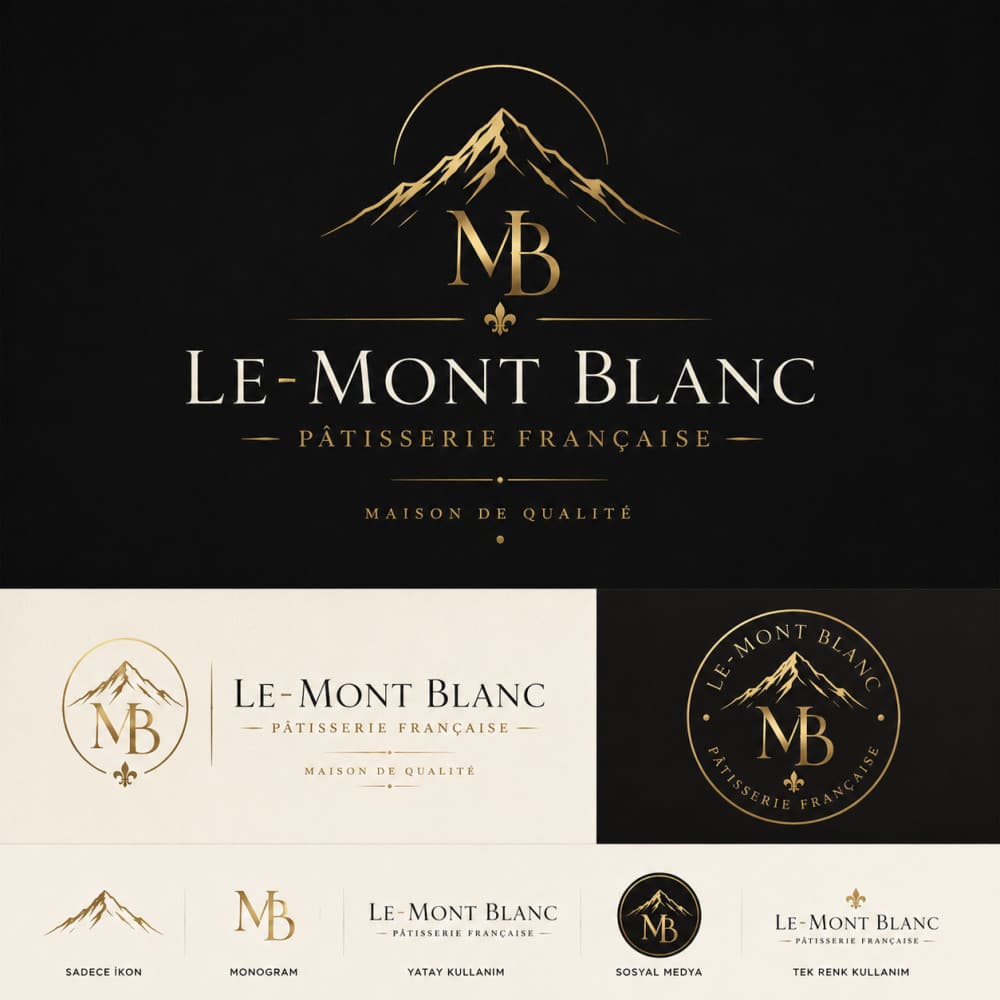Le Mont Blanc – Premium Fransız Pastane Logo Tasarımı — Cafe & Pastane — Logo ve Tabela Tasarımı #211