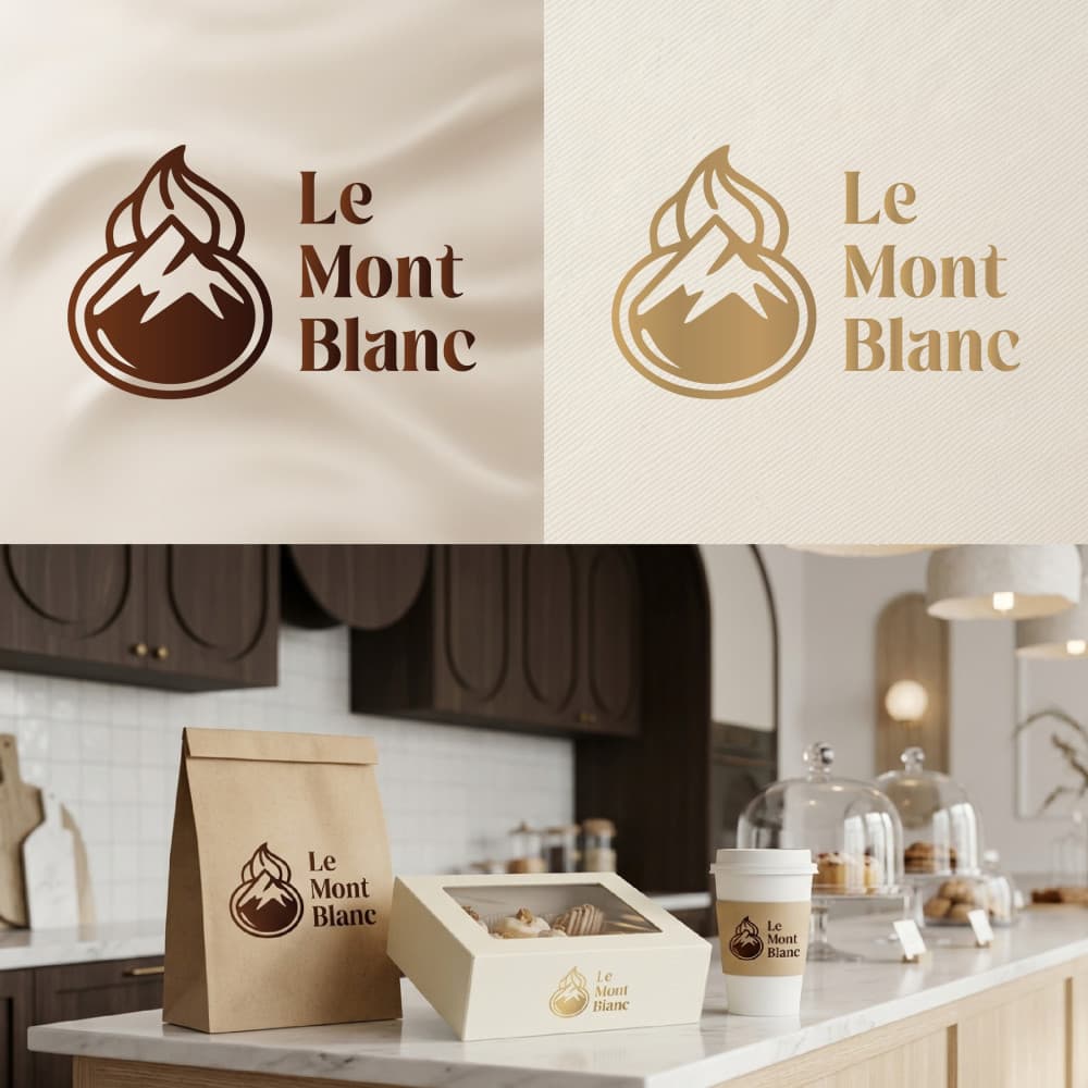 Le Mont Blanc – Premium Fransız Pastane Logo Tasarımı — Cafe & Pastane — Logo ve Tabela Tasarımı #188