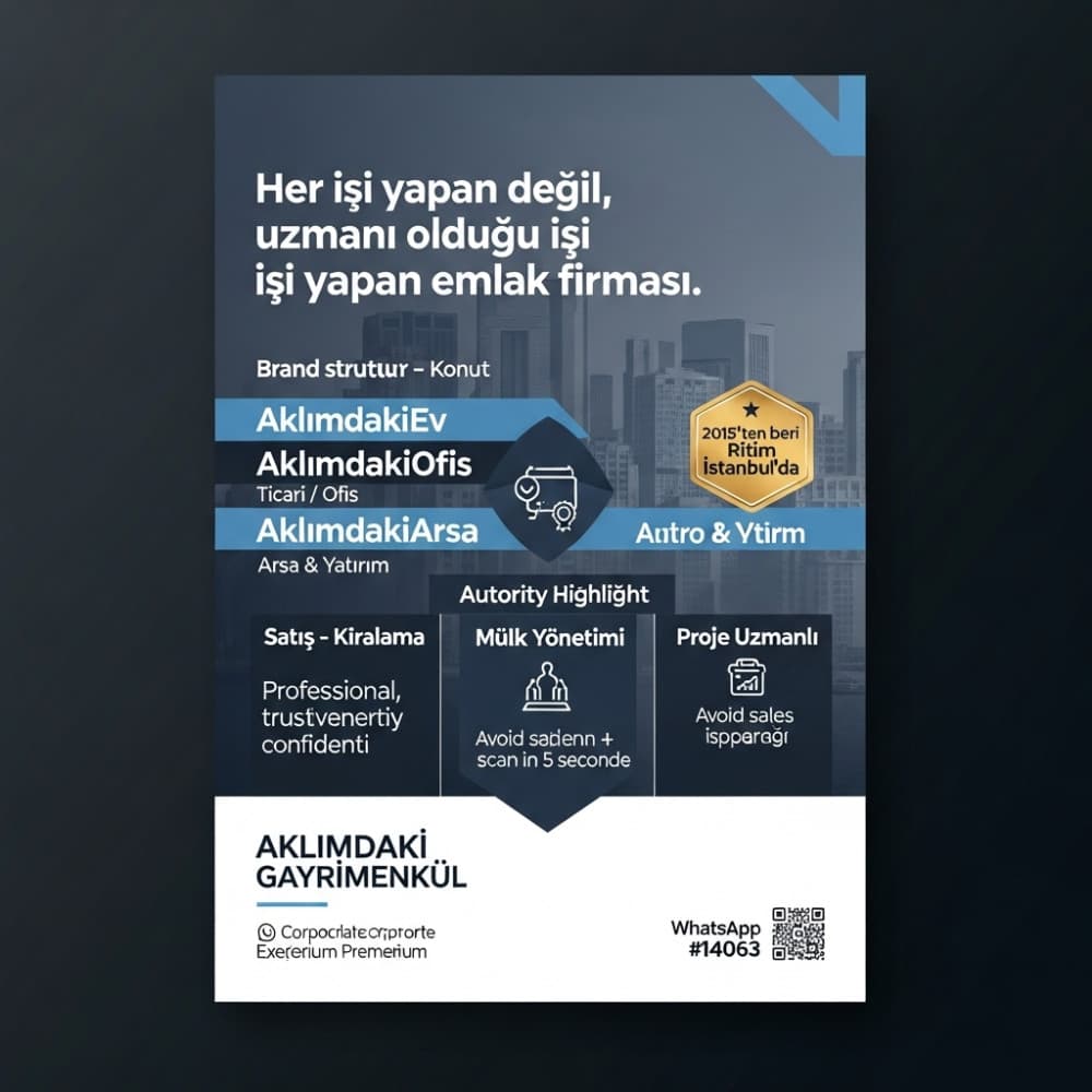 ASANSÖR İÇİ REKLAM PANOSUNDA KULLANACAĞIM — Gayrimenkul / Emlak — Afiş Tasarımı #18