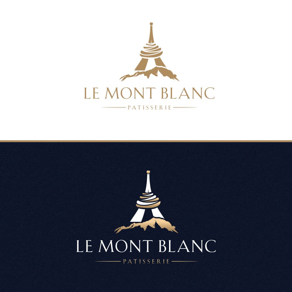 Le Mont Blanc – Premium Fransız Pastane Logo Tasarımı — Cafe & Pastane — Logo ve Tabela Tasarımı #105