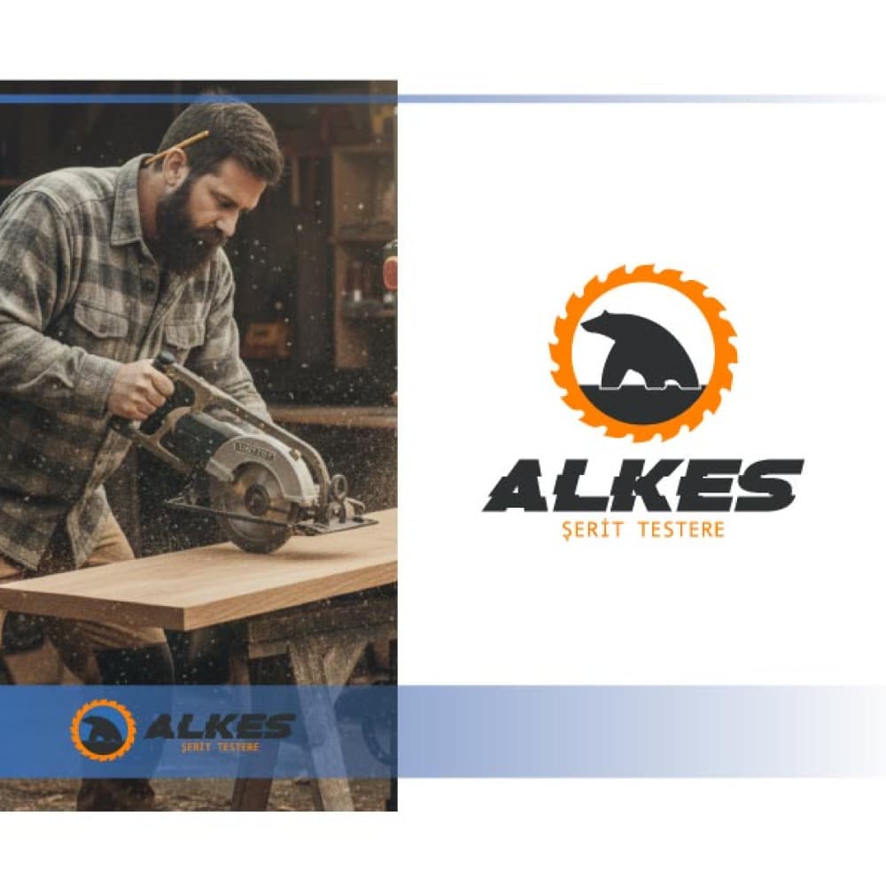 ALKES Şerit Testere Bıçağı Logo Tasarımı — Kesici & Delici Uçlar Üretim & Satış — Logo Tasarım #125