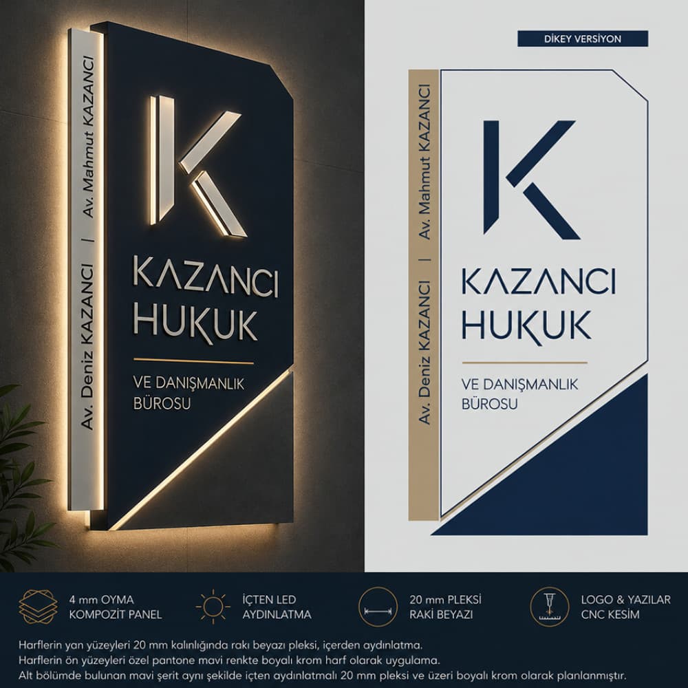 Hukuk Bürosu Tabela Tasarımı — Hukuk & Danışmanlık & Avukatlık — Logo ve Tabela Tasarımı #44