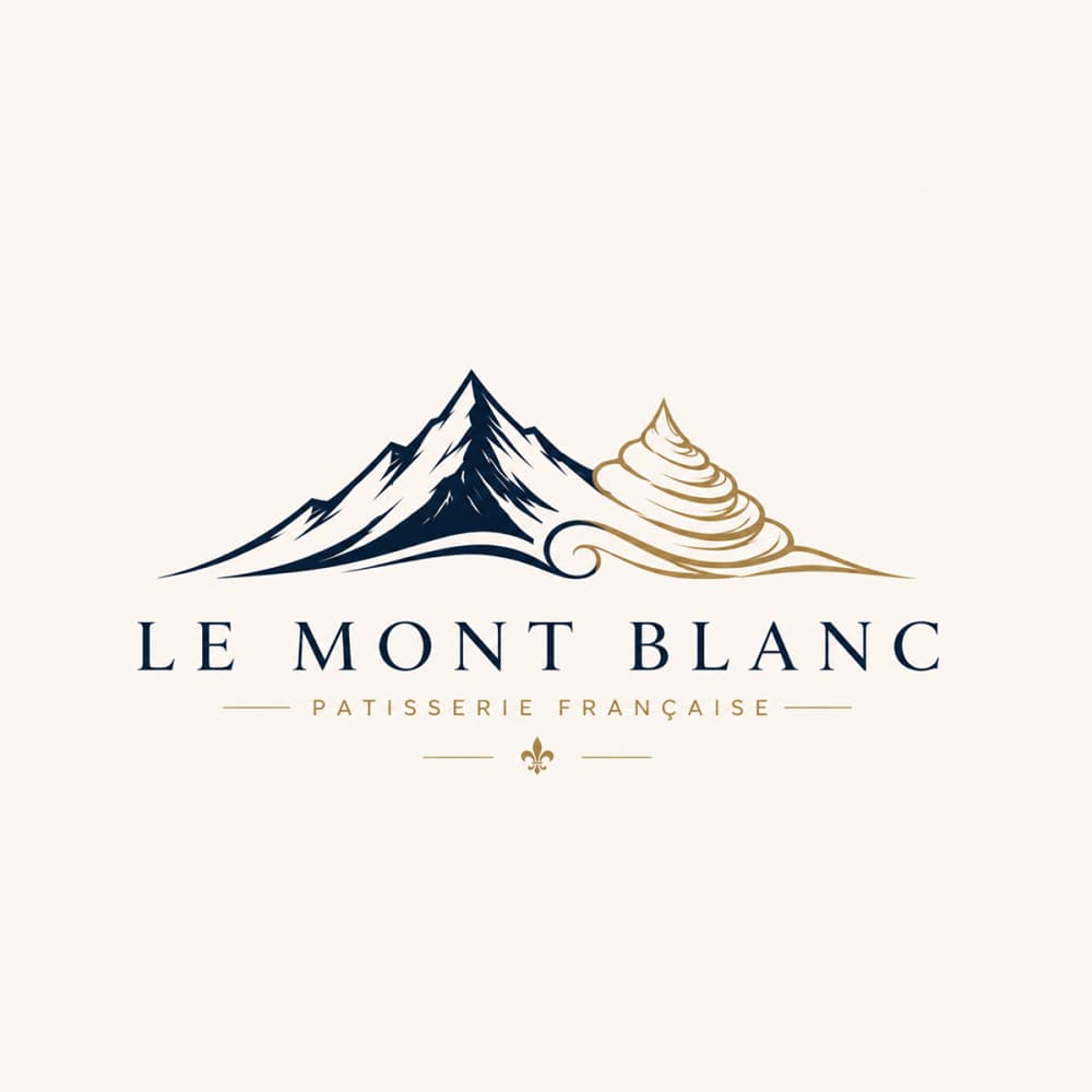 Le Mont Blanc – Premium Fransız Pastane Logo Tasarımı — Cafe & Pastane — Logo ve Tabela Tasarımı #156