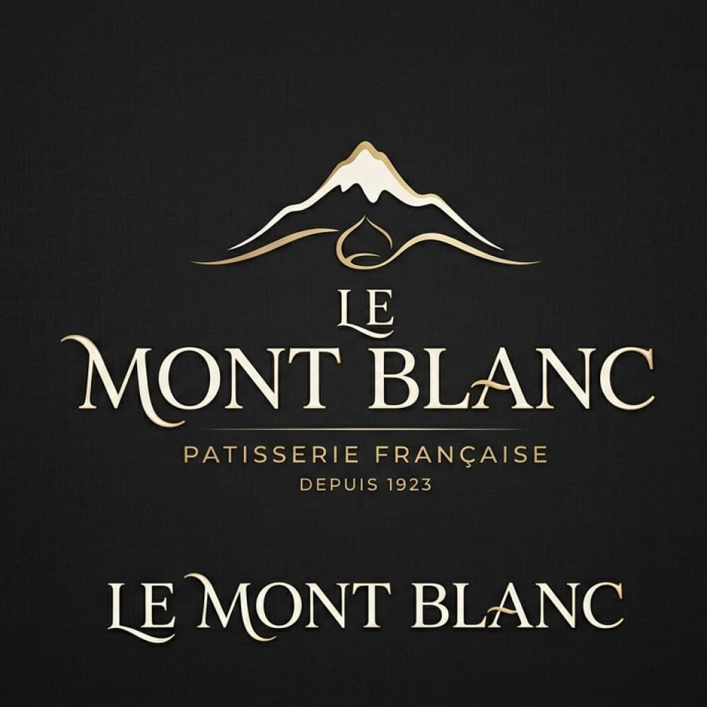 Le Mont Blanc – Premium Fransız Pastane Logo Tasarımı — Cafe & Pastane — Logo ve Tabela Tasarımı #125