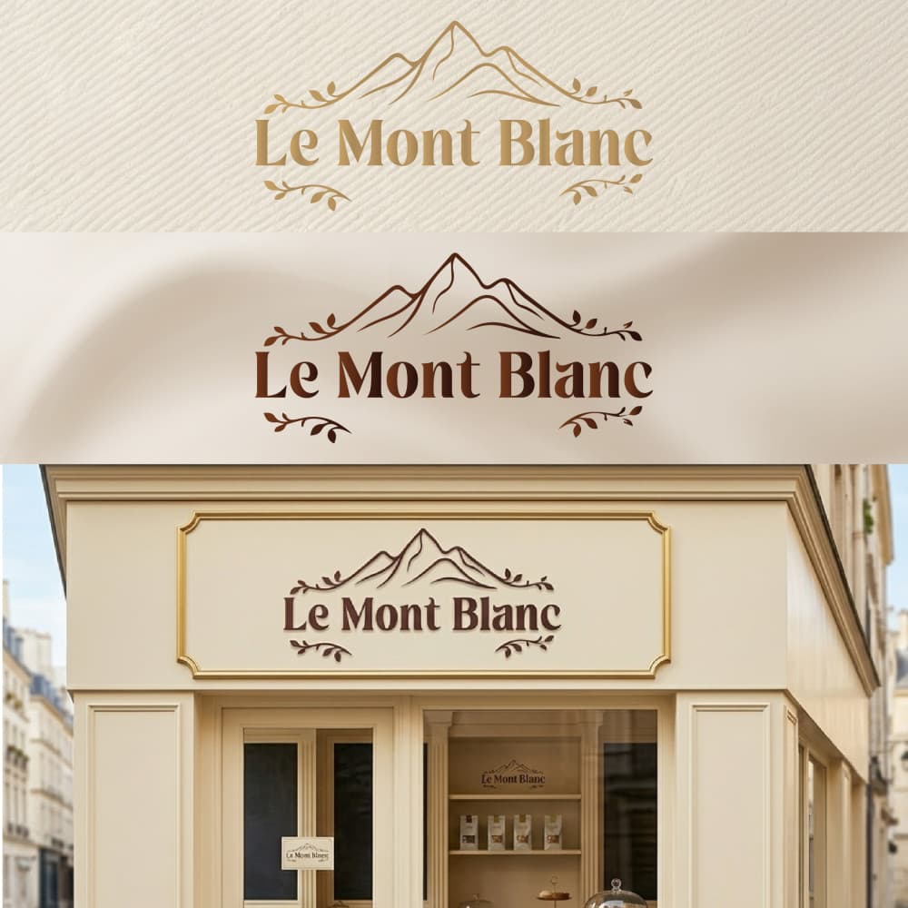 Le Mont Blanc – Premium Fransız Pastane Logo Tasarımı — Cafe & Pastane — Logo ve Tabela Tasarımı #195