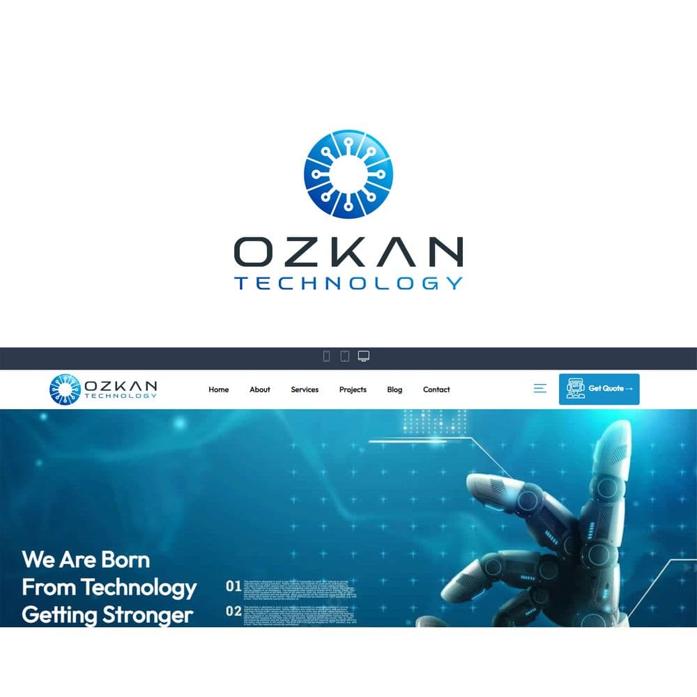 Teknoloji üreten yeni marka için logo